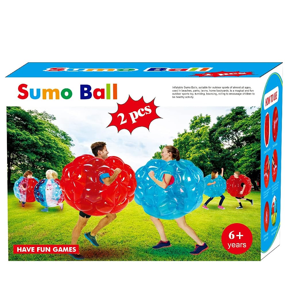 Giant Zorb Bumper Balls 36 inch, 2-Pack, Red and Blue