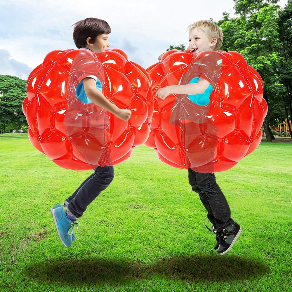 Inflatable Bumper Balls 24 inch for Kids, 2-Pack, Red
