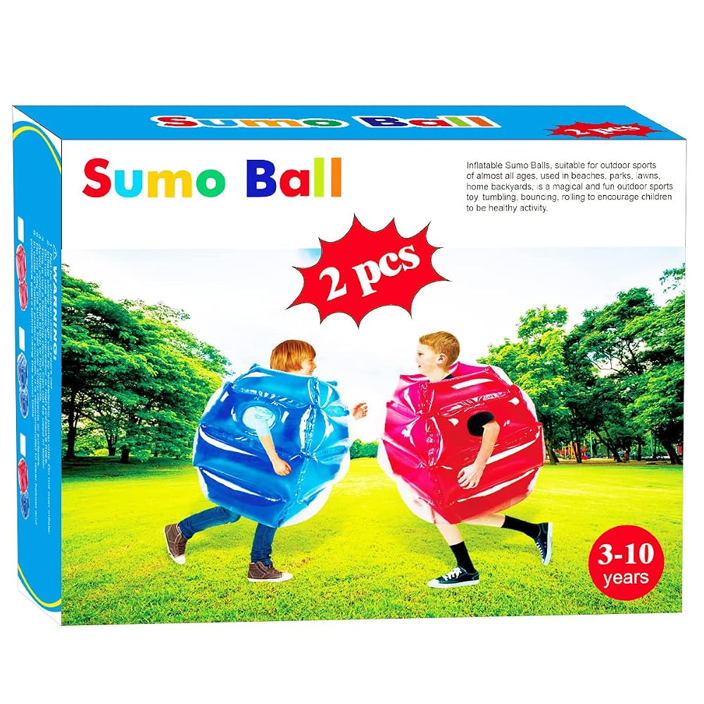 Kids Bumper Bounce Balls 24 inch, 2-Pack, Blue and Red