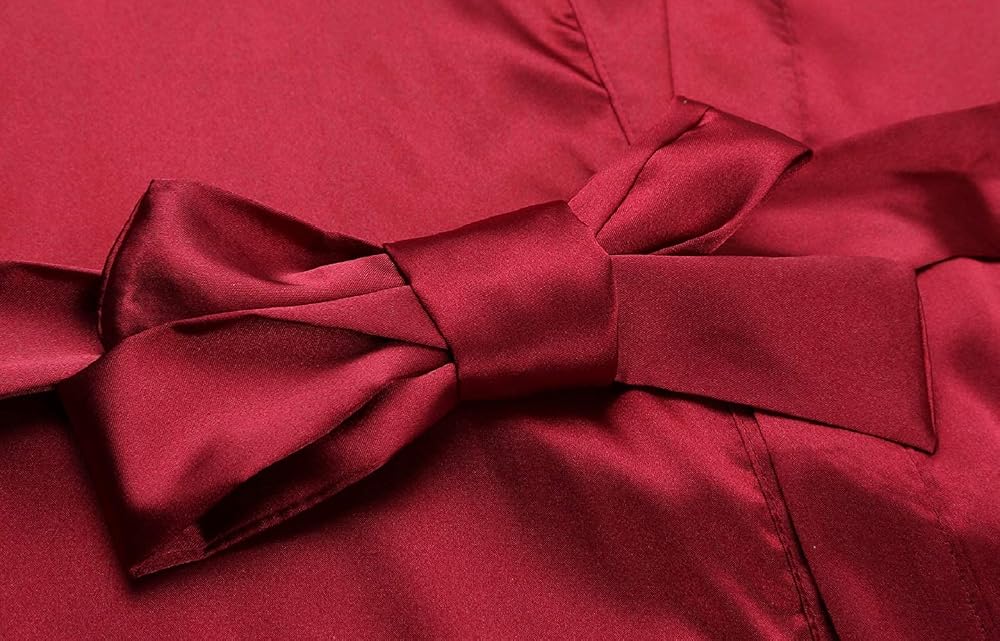 Plus Size Short Satin Robe for Bridal Parties, view 4